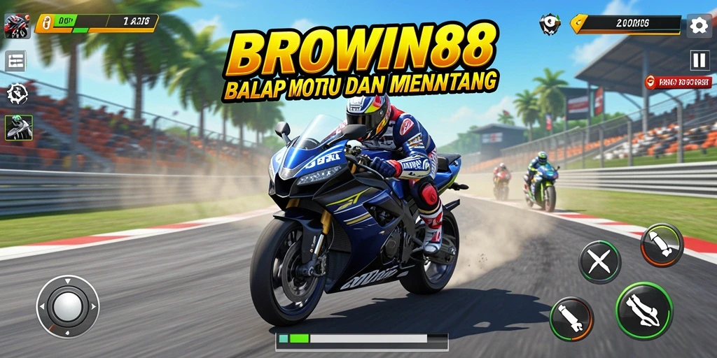 Tampilan gameplay mendebarkan dalam BROWIN88 saat beradu kecepatan.