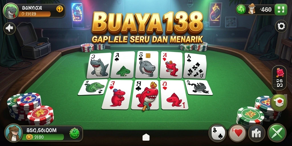Screenshot gameplay BUAYA138 menampilkan serunya bermain Gaple.