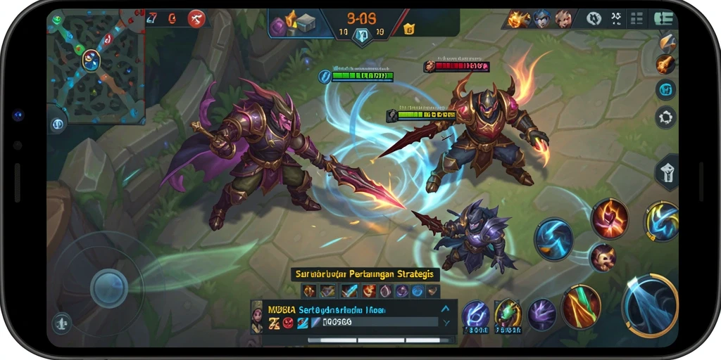 Tampilan menarik dari gameplay MOBA dalam DIREKTURTOTO.