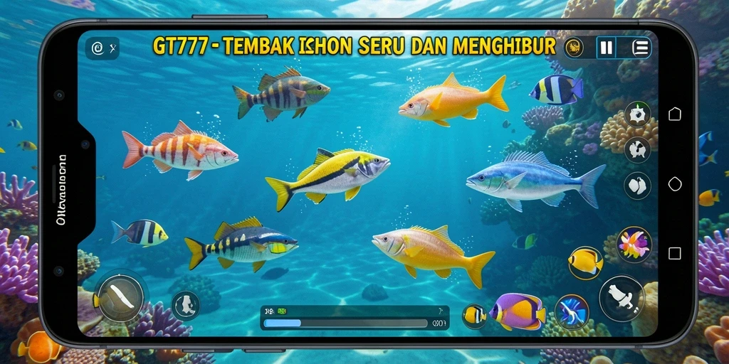 Screenshot utama GT777 menampilkan aksi menangkap ikan yang mendebarkan.