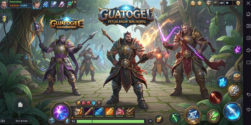 Tampilan gameplay GUATOGEL yang menakjubkan dan penuh aksi di dunia MMORPG.