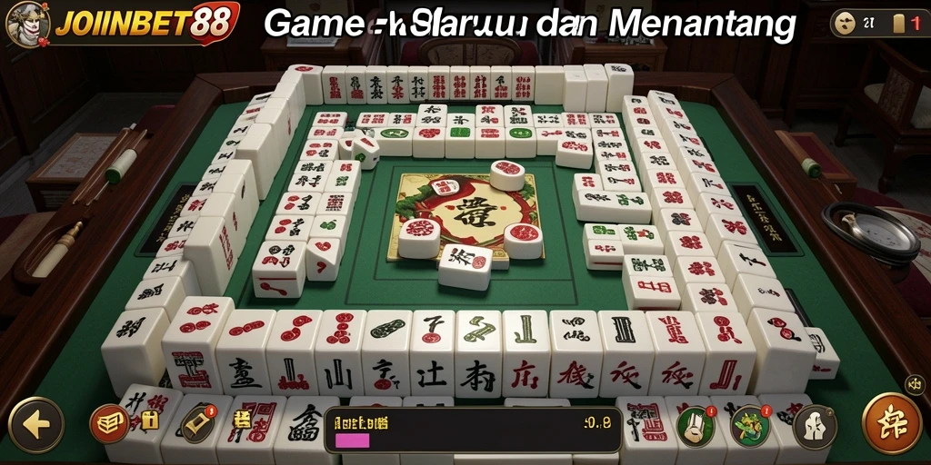 Screenshot JOINBET88 menampilkan gameplay Mahjong yang menegangkan dan interaktif.