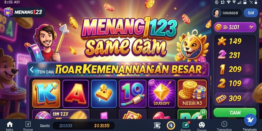 Tampilan menakjubkan gameplay Slot MENANG123 yang penuh warna.