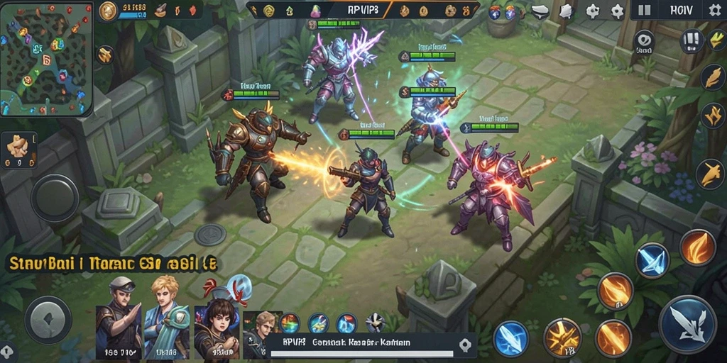 Screenshot gameplay RPVIP8 menampilkan pertempuran strategis yang seru.