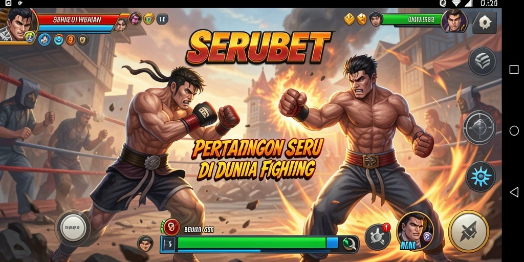 Tampilan gameplay SERUBET yang mendebarkan dengan aksi bertarung yang intens.