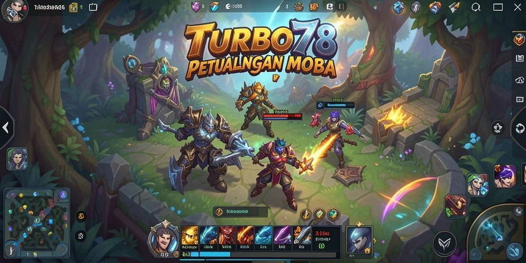 Tampilan gameplay menarik dari TURBO78 penuh aksi MOBA.