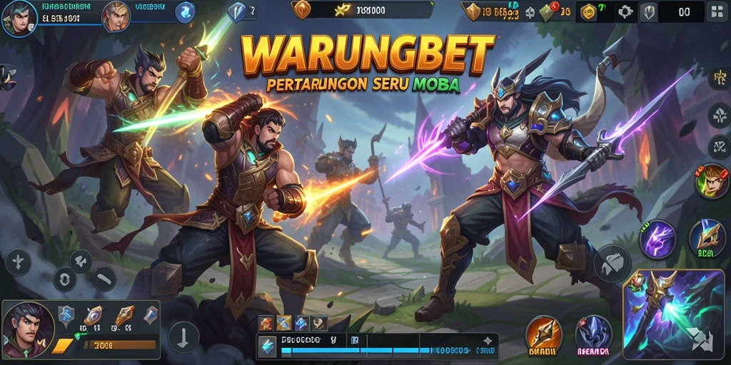 Tampilan gameplay <strong>WARUNGBET</strong> dengan karakter bertarung yang menawan.