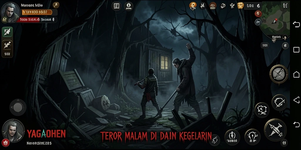 Menampilkan momen ketegangan dalam permainan YAGAOHEN yang mengerikan.