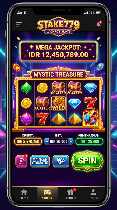 Tampilan antarmuka aplikasi stake779 yang ramah pengguna.
